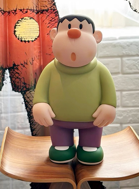 Q版歪头胖虎大手办存钱罐