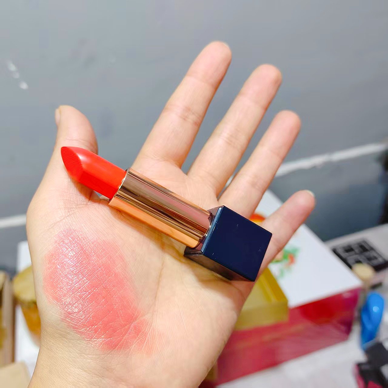 阳光少女色！韩国p/o/n/y轻奢珠光哑光雾面口红唇膏 暖橘调,淘宝优惠券,粉丝福利购,淘宝优惠卷