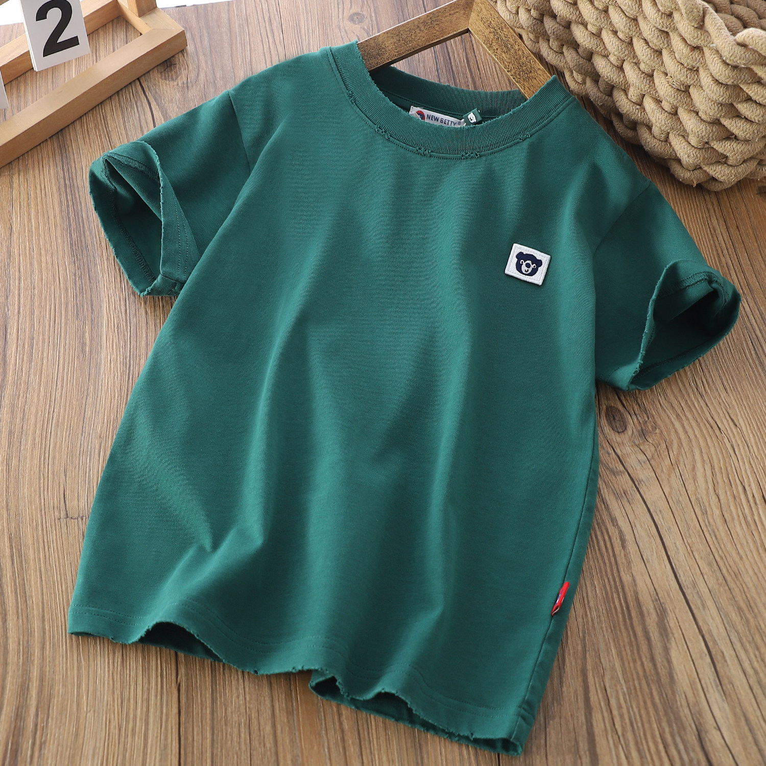 男童磨破短袖T恤2025夏季儿童纯棉半袖t纯色上衣中大童百搭套头衫,淘宝优惠券,粉丝福利购,淘宝优惠卷