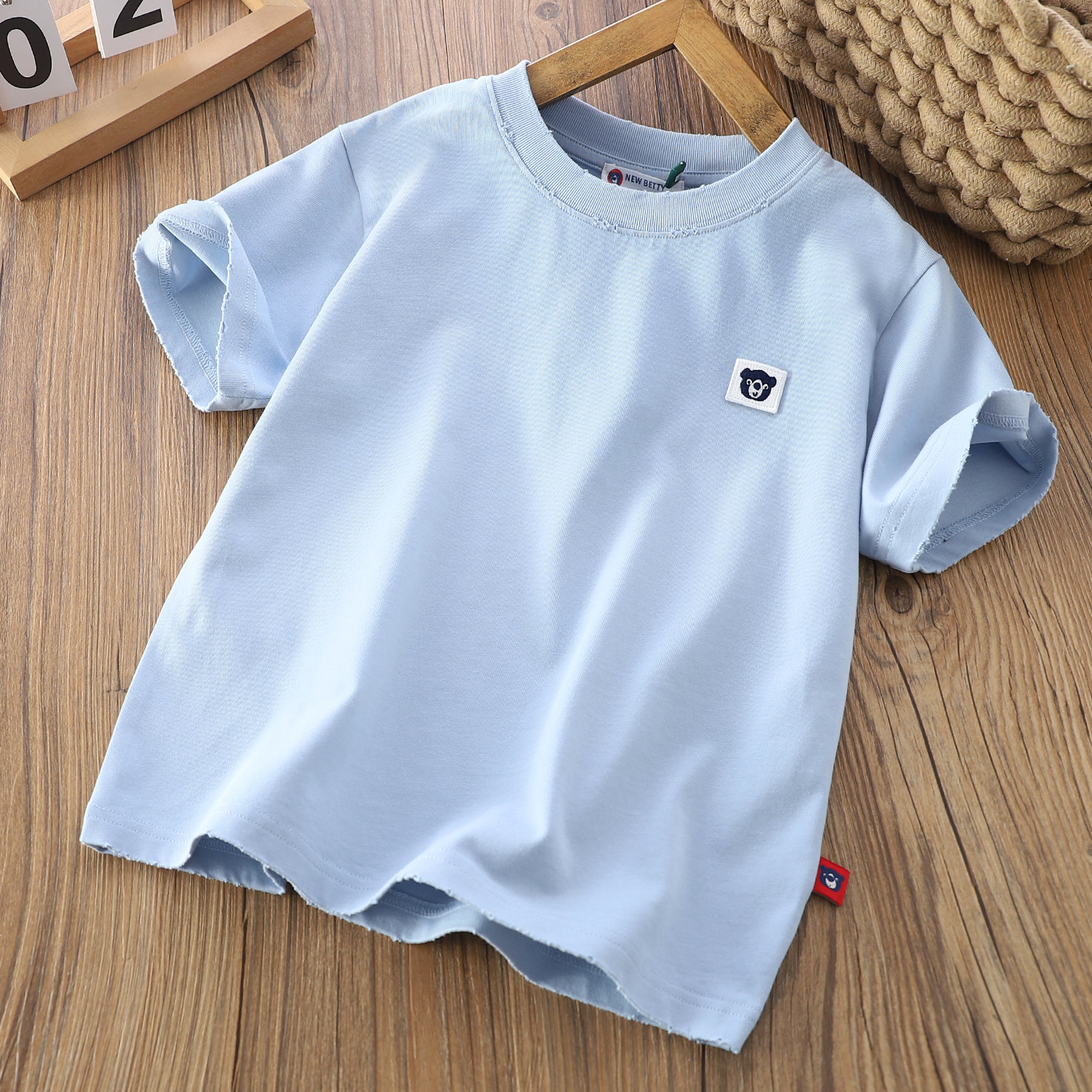 男童磨破短袖T恤2025夏季儿童纯棉半袖t纯色上衣中大童百搭套头衫,淘宝优惠券,粉丝福利购,淘宝优惠卷