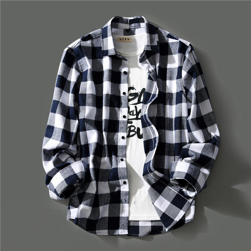 啄木鸟外套长袖衬衫男格子休闲百搭春秋新款上衣青年痞帅潮流衬衣,淘宝优惠券,粉丝福利购,淘宝优惠卷