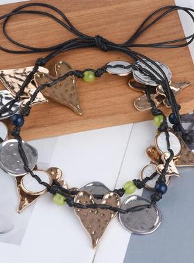 复古爱心魅力项链波西米亚吊坠