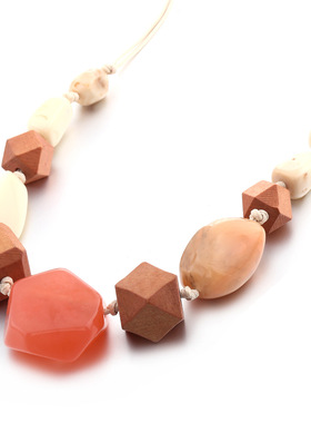 亚克力石头木珠吊坠项饰