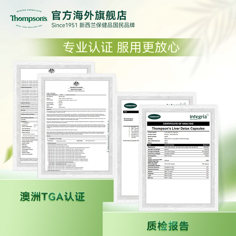 新西兰thompsons汤普森精华奶蓟草 THOMPSONS海外蓟类
