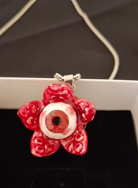 克苏鲁食人花花朵眼球项链 眼珠项链