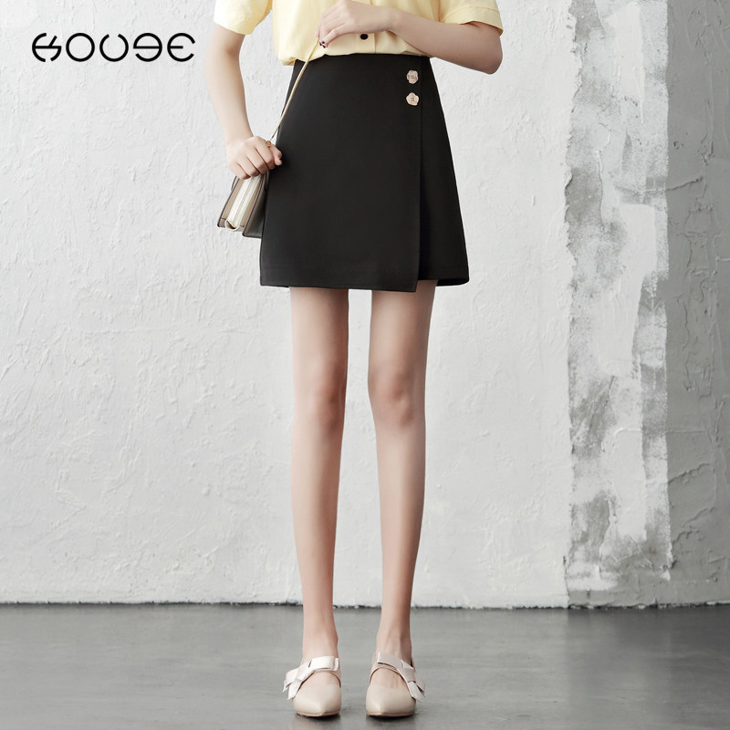 不规则秋季高腰a字裙2020半身裙 蔻戈半身裙