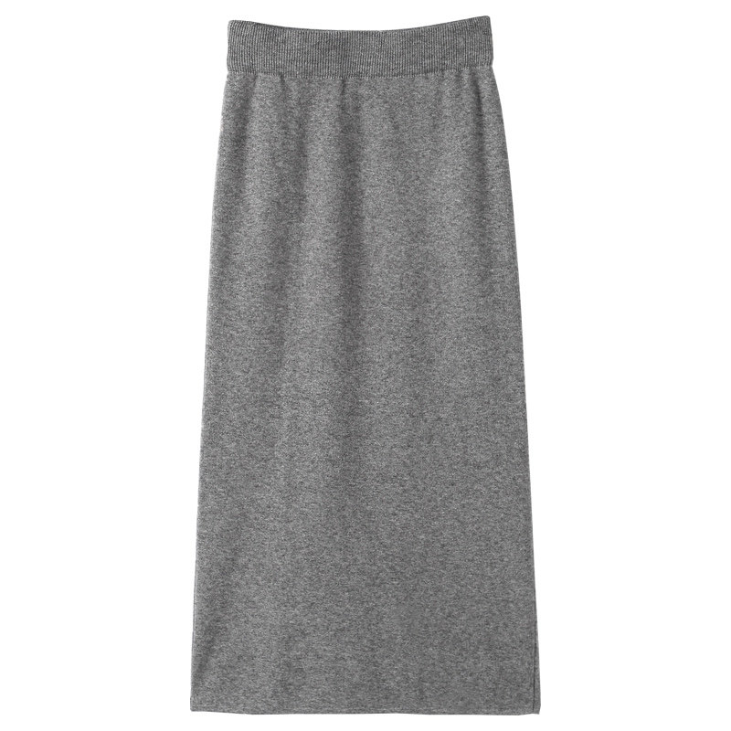 黑色针织中长款秋冬2020新款包臀裙 蔻戈半身裙