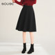 Black suit skirt for women 2025 new spring and summer high-waisted A-line skirt large umbrella skirt small professional skirt