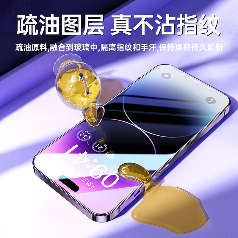 适用苹果15钢化膜iPhone15ProMax防窥膜9D曲面全屏手机膜15plus新款ip防偷窥Pro防爆pm蓝光防指纹不碎边十五 - 图2