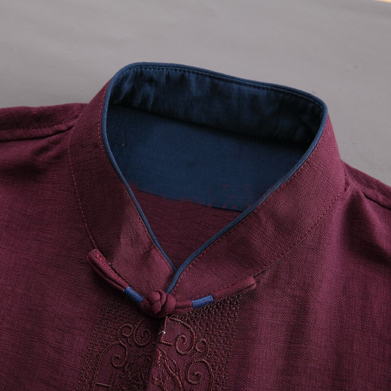 阿莫罗棉麻唐装中老年人宽松男春夏 阿莫罗民族服装