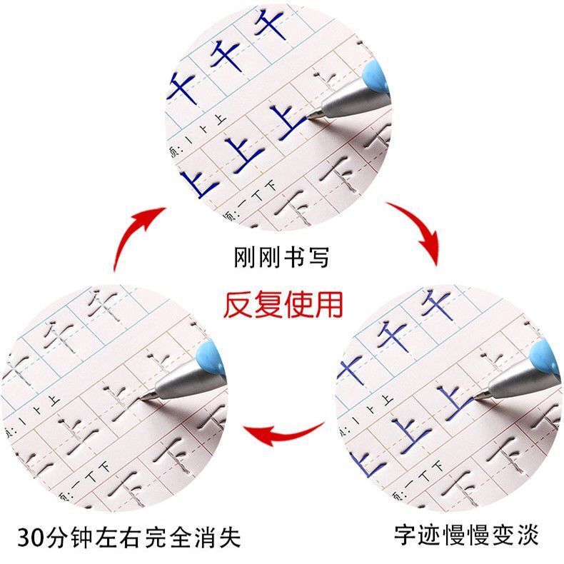 儿童魔法凹槽练字帖数字汉字幼儿园控笔训练描字描红本学期启蒙 - 图0