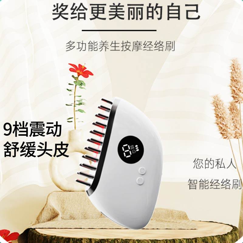 电动充电便携头部按摩梳头皮护理经络疏通梳养发舒缓疲劳保健梳,淘宝优惠券,粉丝福利购,淘宝优惠卷