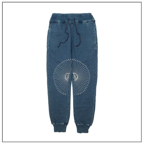 HDK(海觉）TANNERY  INDIGO 450克重磅束脚裤绣花 菊花裤 KAPITAL - 图2