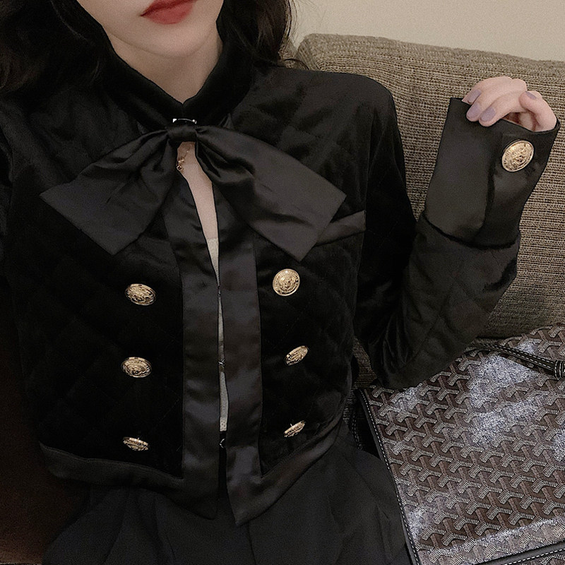 人间芭比宫廷风丝绒短外套秋冬棉服 仙黛莉女装短外套