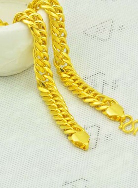 沙金项链男女 仿真黄金首饰999老板蛇骨马鞭久不掉色24k正品越南