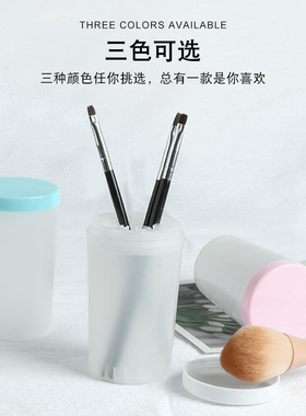 美甲洗笔工具圆桶洗笔水杯带盖装水晶雕花彩绘笔清洁水笔架收纳盒