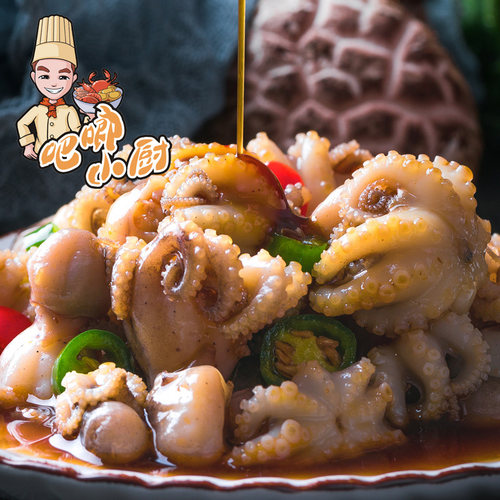 青岛吧唧小厨迷你小八爪鱼海鲜熟食即食麻辣大爆头章鱼罐头罐装 - 图1