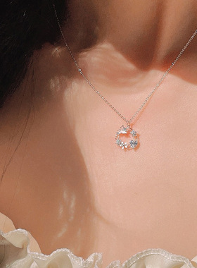 幸运花环蝴蝶项链女简约轻奢小众