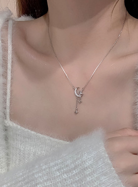 五角星月亮流苏项链女2025新款