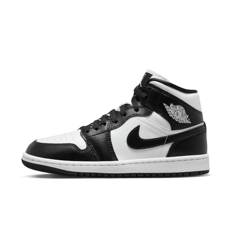 Air Jordan 1 Mid AJ1黑白熊猫中帮女子篮球鞋DV0991-101-图3