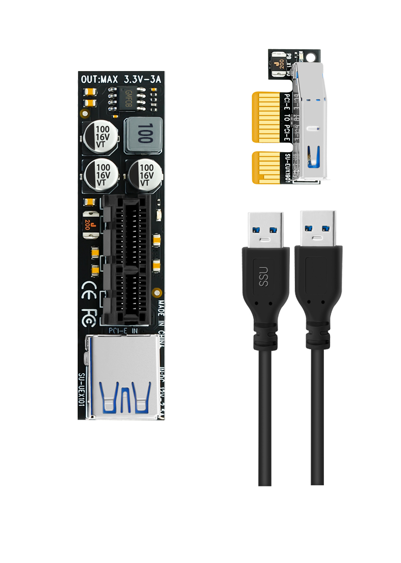 PCI-E x1延长线 pcie3.0延长扩展x1转x1 连接转接线  PCIE延长线 - 图3