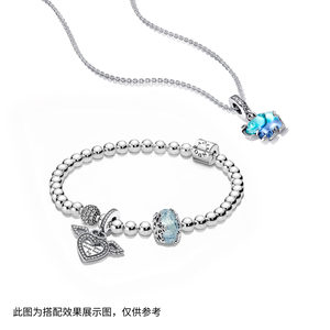 Pandora潘多拉冰蓝之翼手链套装浅蓝闪耀天使之翼轻奢礼物