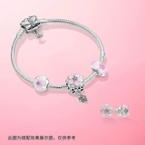 Pandora, розовые серьги, серебро 925 пробы, орхидея