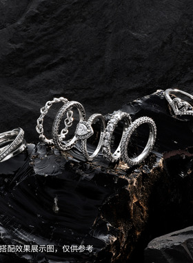潘多拉轻奢戒指闪耀成排宝石永恒