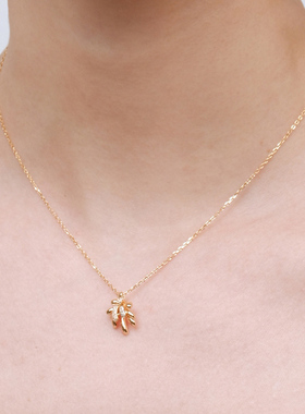 森吾立体镶钻烟花银项链