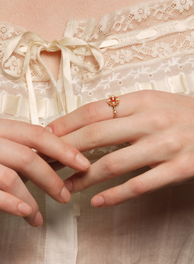 森吾古典中式石榴石戒指