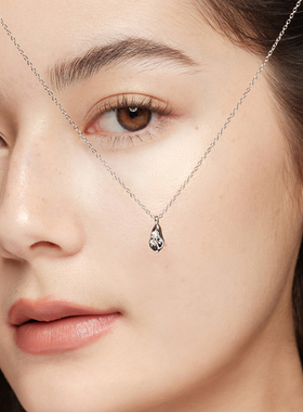 森吾纯银六芒星水滴项链