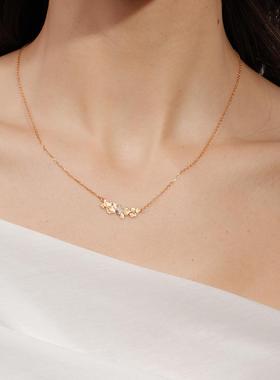 森吾纯银方块莫桑钻通勤项链