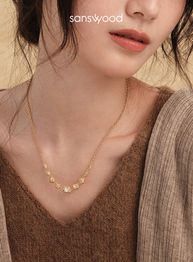 森吾肌理感不规则花朵项链复古