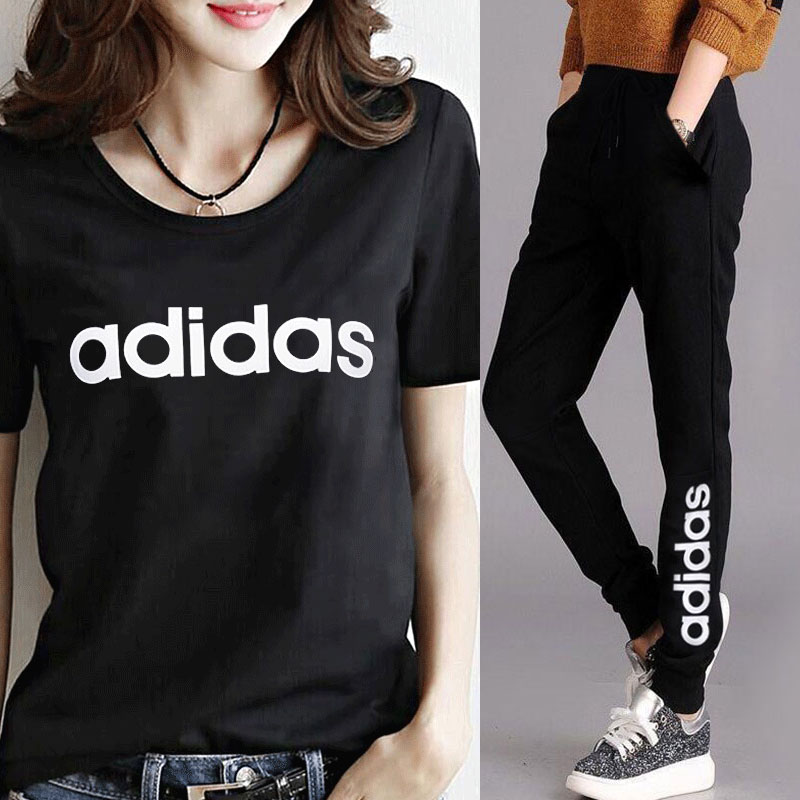 Adidas Sports Set Women's 2020 Summer New Sportswear Casual Women's Classic Short Sleeve