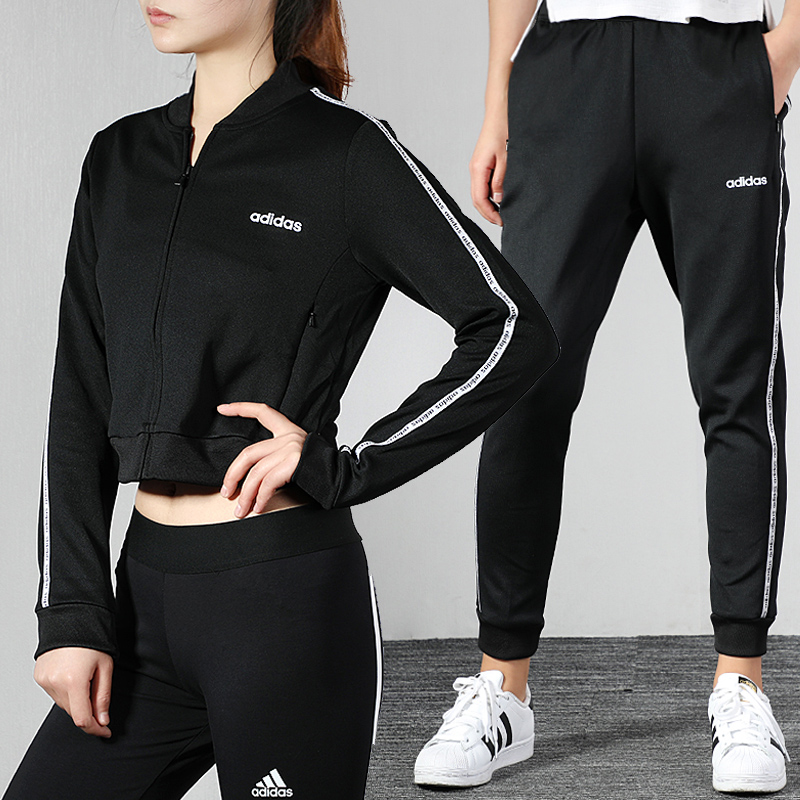 Adidas Set Women's 2020 Spring New Sportswear Autumn Loose Hooded Coat Casual Wear