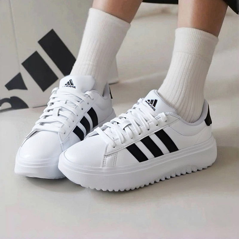 adidas阿迪达斯面包鞋女鞋2025冬季厚底增高运动休闲小白鞋IE1092 - 图1