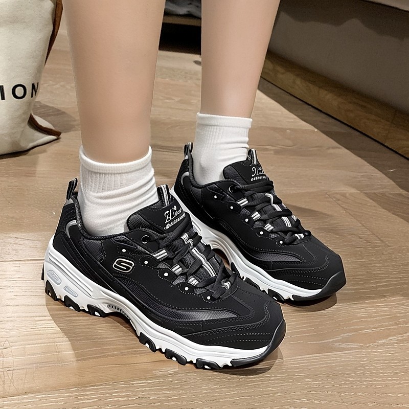 斯凯奇女鞋经典熊猫鞋冬季新款黑色透气运动休闲鞋女款厚底老爹鞋,淘宝优惠券,粉丝福利购,淘宝优惠卷