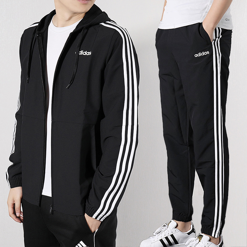 Adidas Sportswear Set Men's 2019 Autumn New Sportswear Coat Men's Running Loose Casual Wear