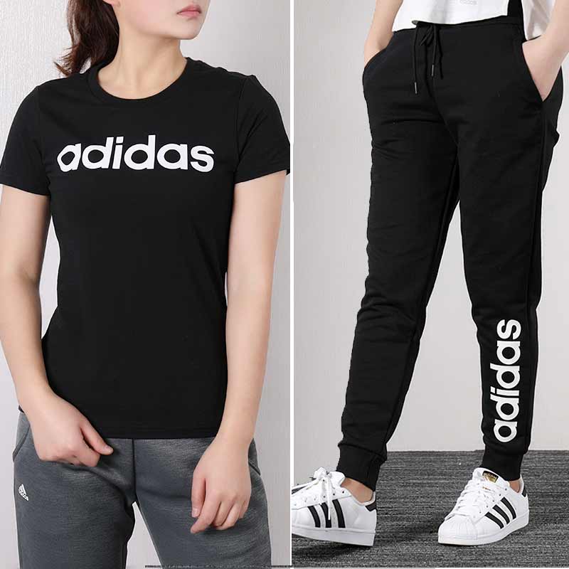 Adidas Set Women's 2020 Summer New Clothing Sportswear Casual Wear Breathable Round Neck Short Sleeve T-shirt