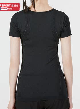安德玛UA短袖女夏季夏季新款运动服紧身短袖瑜伽服健身服黑色T恤