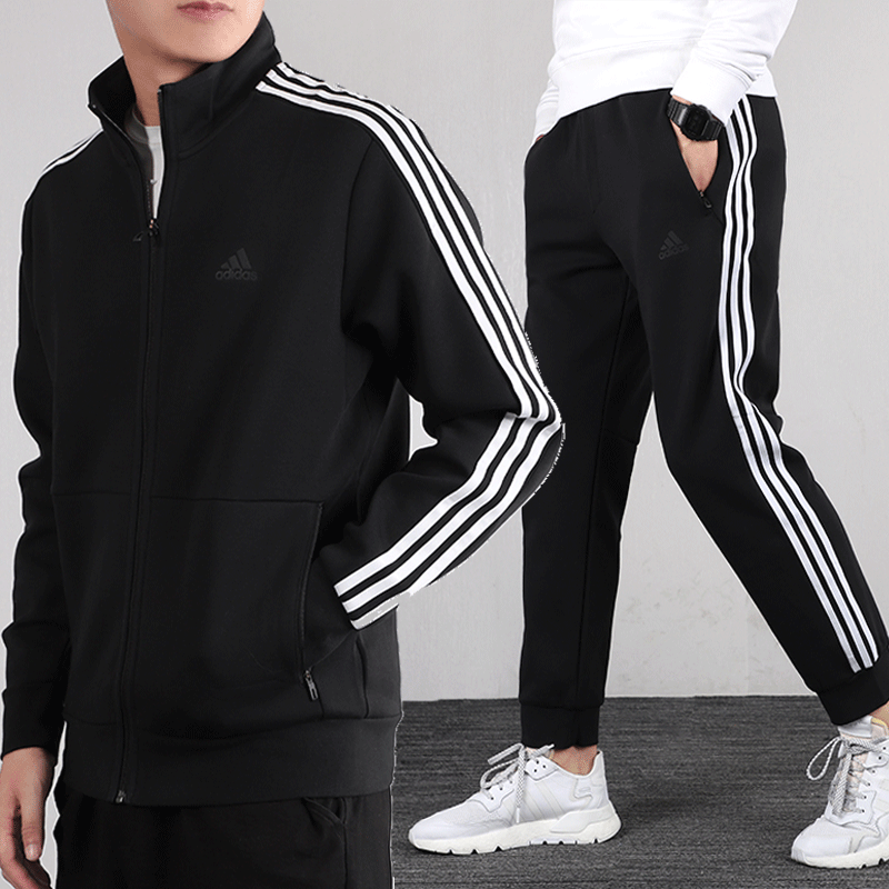 Adidas Official Website Set Men's 2020 Spring New Sportswear Mock Neck Coat Long Pants Casual Wear