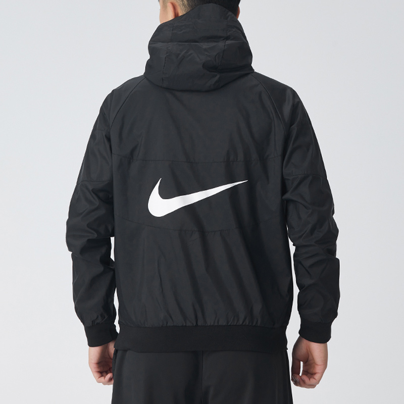 NIKE耐克风行者外套男2024夏季新款连帽运动服黑色防风夹克DC4113