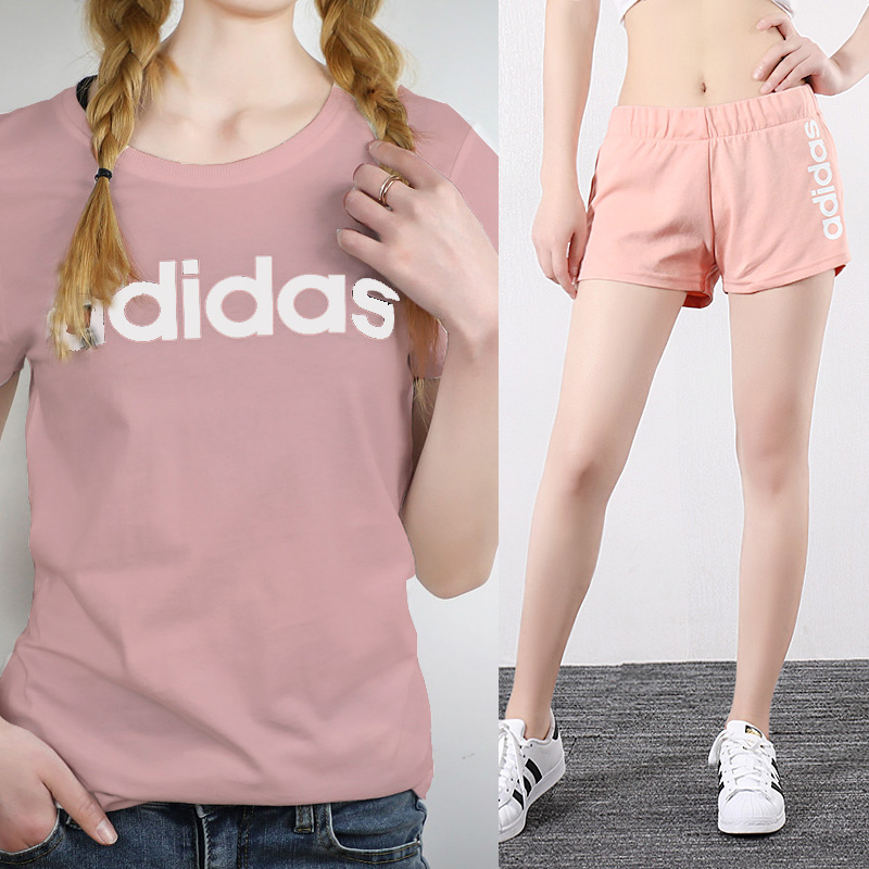 Adidas Sportswear Set Women's 2020 Summer New Breathable Quick Drying Short Sleeve Fitness T-shirt Hot Pants Shorts