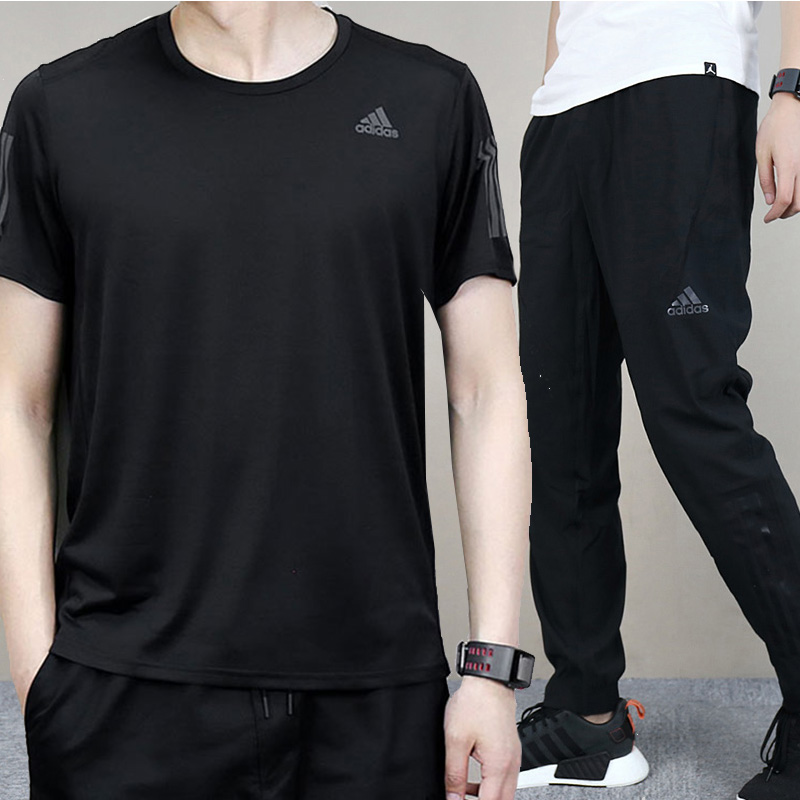 Adidas Set Men's 2020 Spring New Sportswear Fitness Shirt Short Sleeve Casual Running Pants