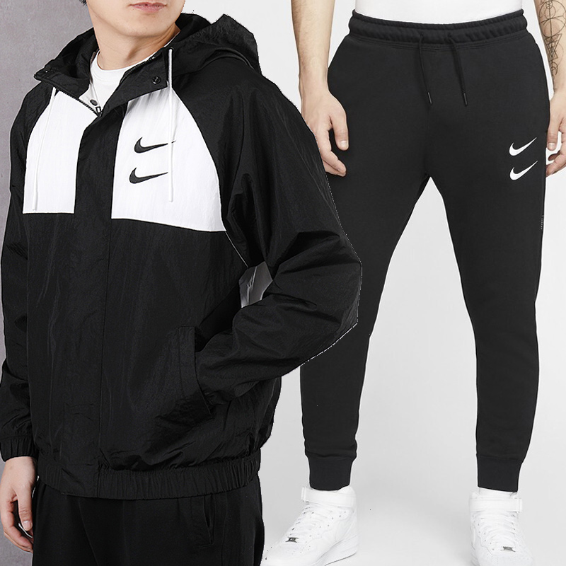 NIKE Nike Sports Set Men's 2020 Spring New Big Hook Sportswear Jacket Coat Double Hook Casual Fashion