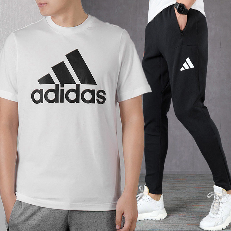 Adidas Set Men's 2020 Spring New Casual Wear Short Sleeve Running Pants Men's Sportswear