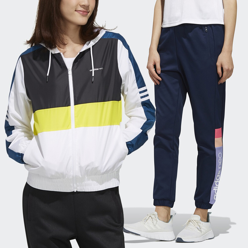 Adidas Set Women's 2020 Spring New Sportswear Woven Hooded Coat Small Feet Pants