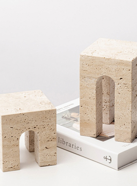 黄洞石装饰法式玄关几何摆件