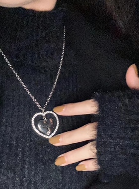 孤品美国GUESS甜美闪钻亚文化镂空爱心可爱涩谷辣妹复古美式项链