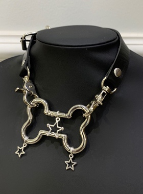 亚文化涩谷辣妹骨头星星项圈颈饰小众暗黑y2k可爱原宿朋克JK项链
